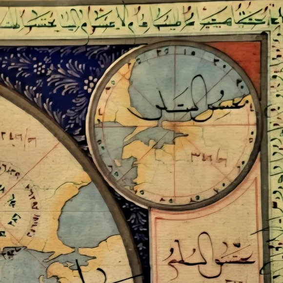 Vintage Ottoman Manuscript Atlas Illustrations Map Date 1734 Arabic 1154 - Picture 5 of 6